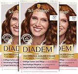 Schwarzkopf Diadem 3 in 1 Pflege-Color-Creme 721 Herbst Gold (3 x 170 ml),...