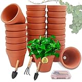GZkedu 24 Stück Tontöpfe Klein, Terrakotta Blumentöpfe, Balkontopf Blumentopf...