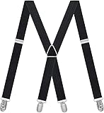 SWKJ Herren-Hosenträger, X-Form, mit starken Metall-Clips, robuste...