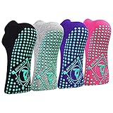 HYCLES Anti-Rutsch-Socken Damen - 4 Paar Yoga, Pilates, Barre, Tanz, Ballett, Trampolin,...