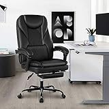 Guessky Executive Bürostuhl, große und hohe Bürostuhl mit Fußstütze, Reclining Leder...