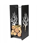 Kaminholzkorb Schwarz Feuerholzkorb Metall Holzwiege Kamin Holzlege Holzkorb Brennholzkorb...