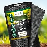 Moorland Unkrautvlies 50m² Gartenvlies 1m breit Wasserdurchlässig Gardur - Unkrautflies...