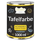 Creative Deco Schwarz Wandfarbe Kreidefarbe Tafelfarbe | 1000ml | 10 m² / 1L Effizient |...