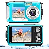 Unterwasserkamera wasserdichte Kamera HD 2.7K 48MP Digitalkamera zum Schnorcheln 16X...