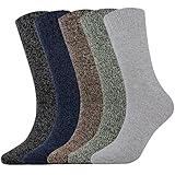 Belloxis 5 Paare Wollsocken Damen 39-42 Thermosocken Warme Wintersocken Dicke...