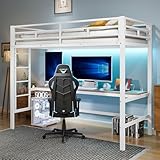 Kinderbett Hochbett Einzelbett 90x200, Etagenbett Metallbett Jugendbett mit...