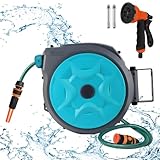LZQ Schlauchtrommel Wasser 15m+1m Schlauchaufroller mit Handbrause Spritzpistole...