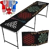 Beer Pong Tisch Multigame mit 5 verschiedenen Spielen |mit 50 stabilen Bier-Pong Becher...