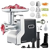 Fleischwolf mit Wurstfüller 5 in 1 Multifunktions Fleischwolf Elektrisch,2500W Max...
