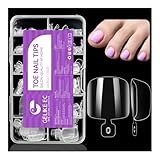 Gelike ec 240Stück Quadrat Fußnägel zum Aufkleben: Clear Weiches Gel...