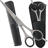DREI SCHWERTER - Rostfreie professionelle Haarschere Friseurschere im Etui, NEU mit Kamm...