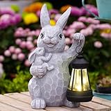 Yeomoo Kaninchen Mutter mit Baby Figuren Deko Wohnzimmer Gartendeko für Draußen: Lustige...