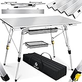 KESSER® Campingtisch faltbar Klapptisch mit Aluminiumrahmen Aufrollbare Tischplatte...