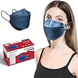 Redfink 40x FFP2 Maske Fischform Blau | Made in Europa | Blaue FFP2 Maske Fischmaske CE...