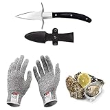 Austernmesser Oyster Knife Set Austernöffner Schnittfeste und Handschuhe für Muscheln...