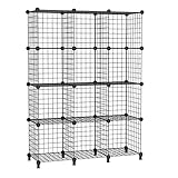 AWTATOS Regal 12 Regal Drahtwürfel Stapelbarer Regal Würfel DIY Metallgitter Regal...