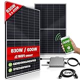 Balkonkraftwerk 2 x 415 W Set 830 W / 600 W Balkon Solaranlage Steckerfertig...