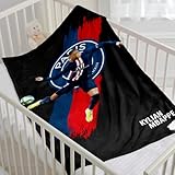 SQALURMON Decke Fußballstar Decke Tagesdecke – Weiche Flanelldecke mit Muster Sofadecke...