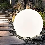 etc-shop Solarlampen für Außen Kugel Gartenleuchte Erdspieß Kugelleuchte Solar 30 cm...