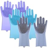 Ngbbby Geschirrspülhandschuhe 3 Paar, rutschfestes Anti-Verbrühungs-Silikon,...