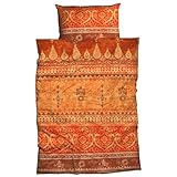 Casatex Bettwäsche Indi Biber Terra Größe 1x 135x200 cm + 1x 80x80 cm