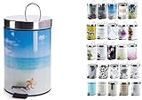 MSV Kosmetikeimer Paradise Mülleimer Treteimer Abfalleimer - 3 Liter – mit...