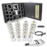 Jrcfnss Professionelles Schröpftherapie-Set, 24 Tassen chinesisches Akupunkt-Schröpfset...