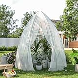 Amopatio Foliengewächshaus Überwinterungszelt 160x180cm, Gewächshaus für Pflanzen,...