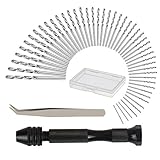 51tlg Mini Bohrmaschine Set KAKOO Präzision Pin Vise Mikro Handbohr mit 48 Spiralbohrer...