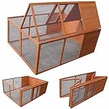 Melko Kleintierstall Klappbarer Hasenstall Freilaufgehege ca. 160 x 119 x 60 cm, aus Holz,...