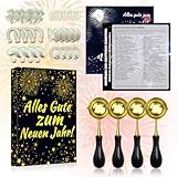 PCCMOT COS Zinngießen Set Silvester 2026 mit 24 Zinnfiguren 4 Löffel,Gesunde Zinngiessen...