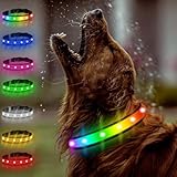 TRIPOLACO Leuchthalsband Hund Aufladbar, Hundehalsband Leuchtend wasserdichte, Mehrfarbig...