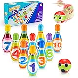 Adeokay 12 Stück Bowling Set, Dosenwerfen Spielzeug ab 2 3 4 5 6 Jahre Kinderspielzeug...