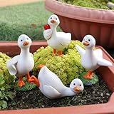 Blumentopf Hänger Deko,Enten Harz Statue Gartendeko,Niedlichen Hängende Enten Miniteich...