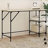 AJJHUUKI Büroschreibtisch-Schreibtisch, Sonoma-Eiche, 120 x 50 x 75 cm, Metall und...