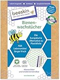 beeskin Bienenwachs Wraps 3er Set zum Frischhalten und Aufbewahren von Lebensmitteln -...