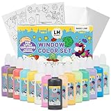 LM-Kreativ Window Color Set – Kleine Entdecker, 15 Fenstermalfarben á 60 ml,...