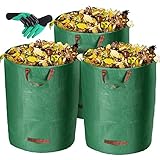 VEYFUN 3-Pack 300L Gallonen wiederverwendbare Gartenabfall-Säcke- Heavy Duty Gartenarbeit...