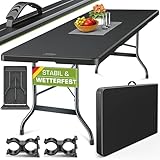 tillvex Gartentisch 180x75cm klappbar Kunststoff | Buffettisch mit Tragegriff |...