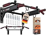KESSER® 4in1 Klimmzugstange zur Wandmontage rutschfesten Griffen zusätzliche Funktion...