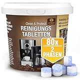 80 x 2-Phasen Reinigungstabletten für Jura Kaffeevollautomaten - Coffeeano Reinigungstabs...
