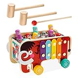 Wisplye Hammer Spielzeug Klopfbank Holz, Montessori Holzspielzeug Klopfspiel Musik...