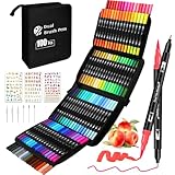 PITMT Dual Brush Pen Set, 100 Farben Filzstifte Set Dicke und Dünne Stifte Set...