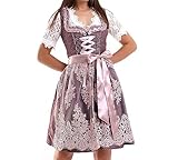 Lifos 0300 Dirndl Germandress 2Tlg. Oktoberfest Gr.34 bis 52 (36, Weinrote-Rosa)