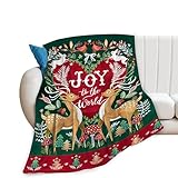 Weihnachts-Hirschdecke für Kinder, Mädchen, Frauen, Hirsch, Überwurfdecke, warm, weich,...