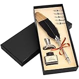 BELLE VOUS 8 tlgs. Kalligraphie Set Schreibfeder mit Tintenfass - Federkiel mit...