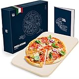 Blumtal Pizzastein für Backofen 38x30 cm - Pizzastein Grill aus Cordierit-Stein bis 900...