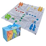alldoro 60060 Garten Ludo, XXL Outdoor Brettspiel mit 16 Spielfiguren und Würfel,...