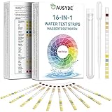 16-in-1 Wassertester Trinkwasser, 100 Streifen Hochsensitiver Teststreifen für pH-Wert,...